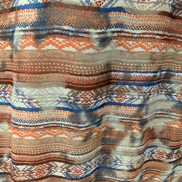 CATO Women Dress Size Large Blue Brown Maxi Sleeveless Round Neck Belt Pullover - Picture 3 of 9